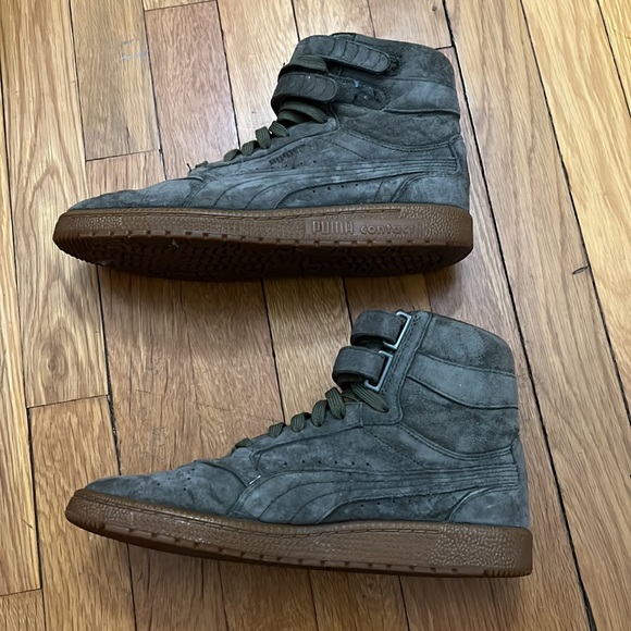 Off white/army green Puma Sky High Sneaker suede bundle - Picture 10 of 16